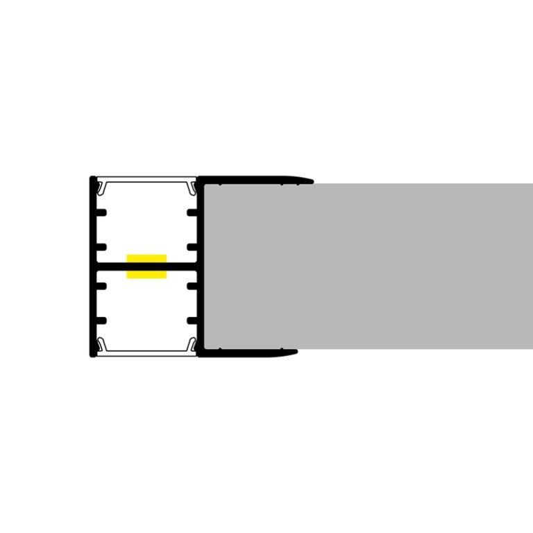Calha de prateleira para fita LED com difusor opalino L.28x Alt.20mm - 2mt - Image 3