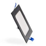 Foco de encastrar SLIM quadrado 6W LED 600lm CCT (3000K-4000K-6000K) Preto