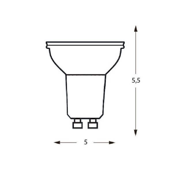Lâmpada GU10 VALUE PLUS LED 6W 6400K 620lm 300cd 100º - Image 2