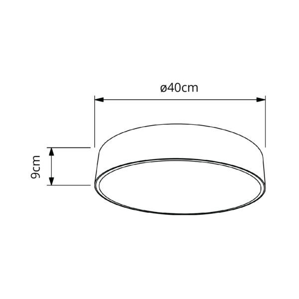 Plafond de superfície BILAC redondo 38W LED CCT 3000/4200/6000K Alt.9xD.40cm branco - Image 4