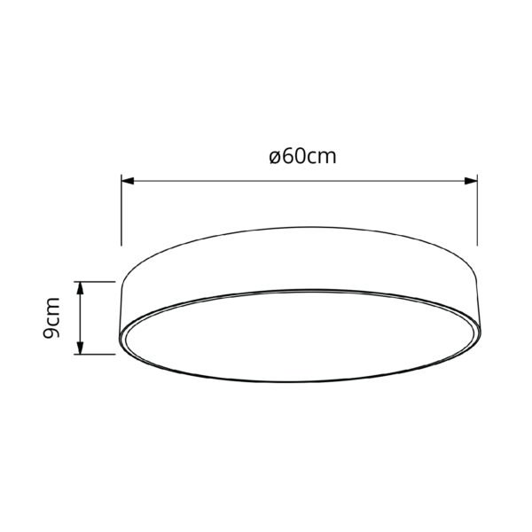 Plafond de superfície BILAC redondo 62W LED CCT 3000/4200/6000K Alt.9xD.60cm branco - Image 4