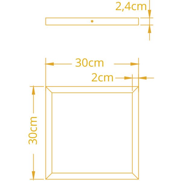 Painel de superfície VOLTAIRE 30x30 24W LED CCT 3000/4000/6500K Branco - Image 3