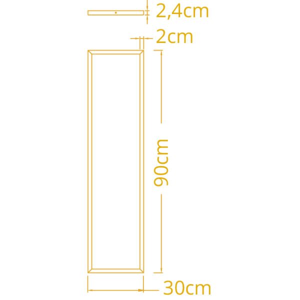 Painel de superfície VOLTAIRE 30x90 72W LED CCT 3000/4000/6500K Branco - Image 3