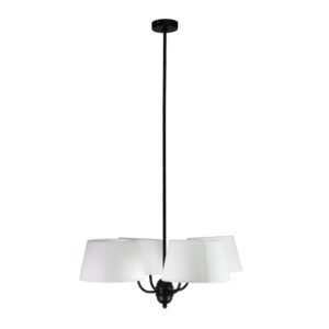 Candeeiro de Teto MARIZA 4xE14 Preto com Abatjours Bege