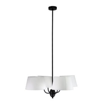 Candeeiro de Teto MARIZA 4xE14 Preto com Abatjours Bege