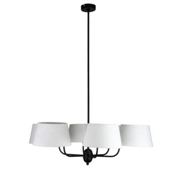 Candeeiro de Teto MARIZA 6xE14 Preto com Abatjours Bege