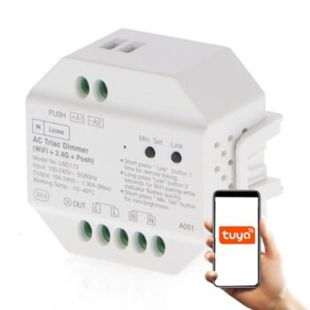 Controlador 230V TRIAC por impulso, RF e Wi-Fi