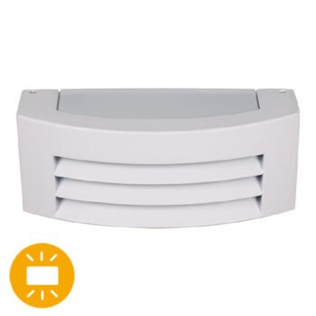 Aplique exterior MISSISSIPI LUMIT branco em alumínio e policarbonato, casquilho E27, proteção IP44 e grelha frontal curva