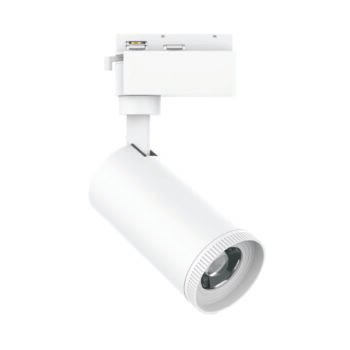 Foco LED para calha ARGOS 30W CCT branco, 2 condutores, com ângulo de abertura ajustável