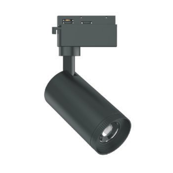Foco LED para calha ARGOS 30W CCT preto, 2 condutores, com ângulo de abertura ajustável