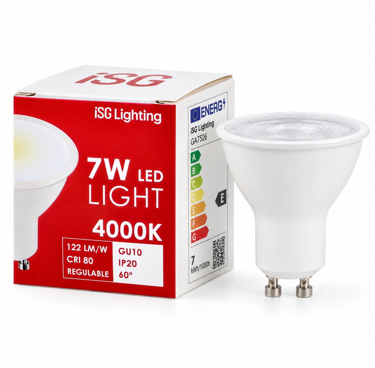 Lâmpada LED GU10 SMD PLUS 7W regulável 4000K 854lm iSG Lighting
