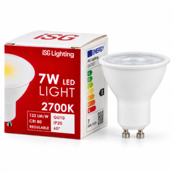 Lâmpada LED GU10 SMD PLUS 7W regulável 2700K 854lm iSG Lighting